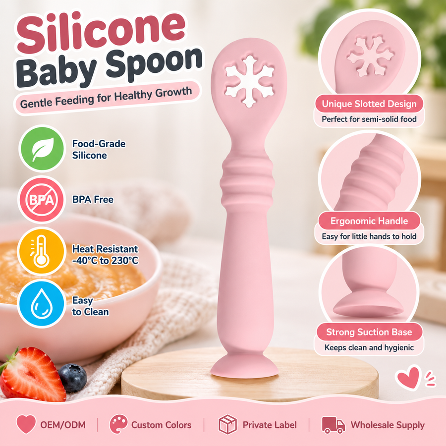 シリコン製ベビー用離乳食スプーン