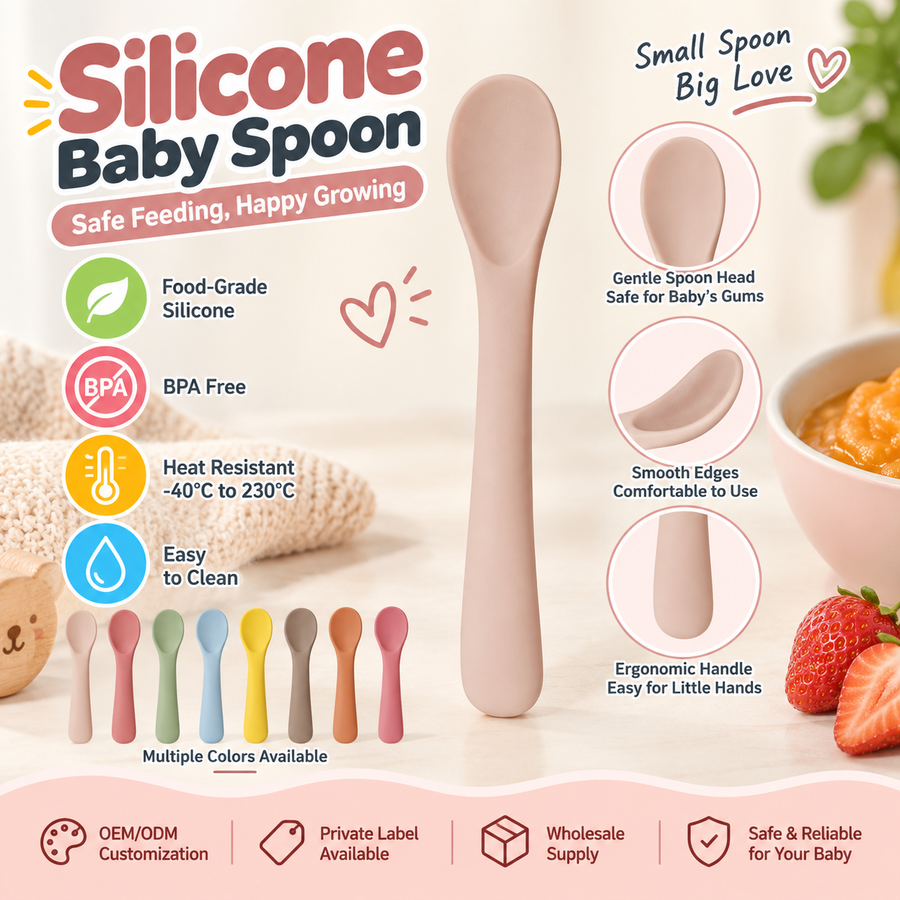 シリコン製ベビー用離乳食スプーン | 卸売＆OEM