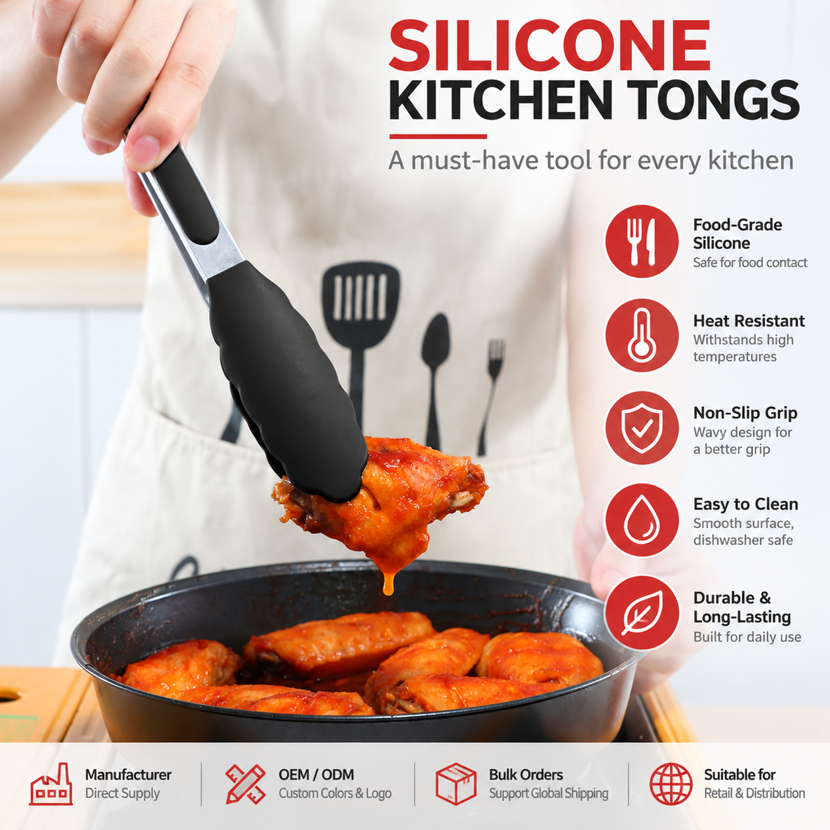 木製ハンドルのシリコンキッチン用品セット | 卸売 & OEM/ODMサプライヤー